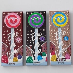 (3 LOT) NYX Professional Makeup Epic Ink Eyeliner Eye Liner Gingersnap Chocolate
